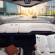 A photo of the interior of the Baidu Apollo RT6 self-driving taxi.